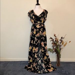 Floral romper maxi dress